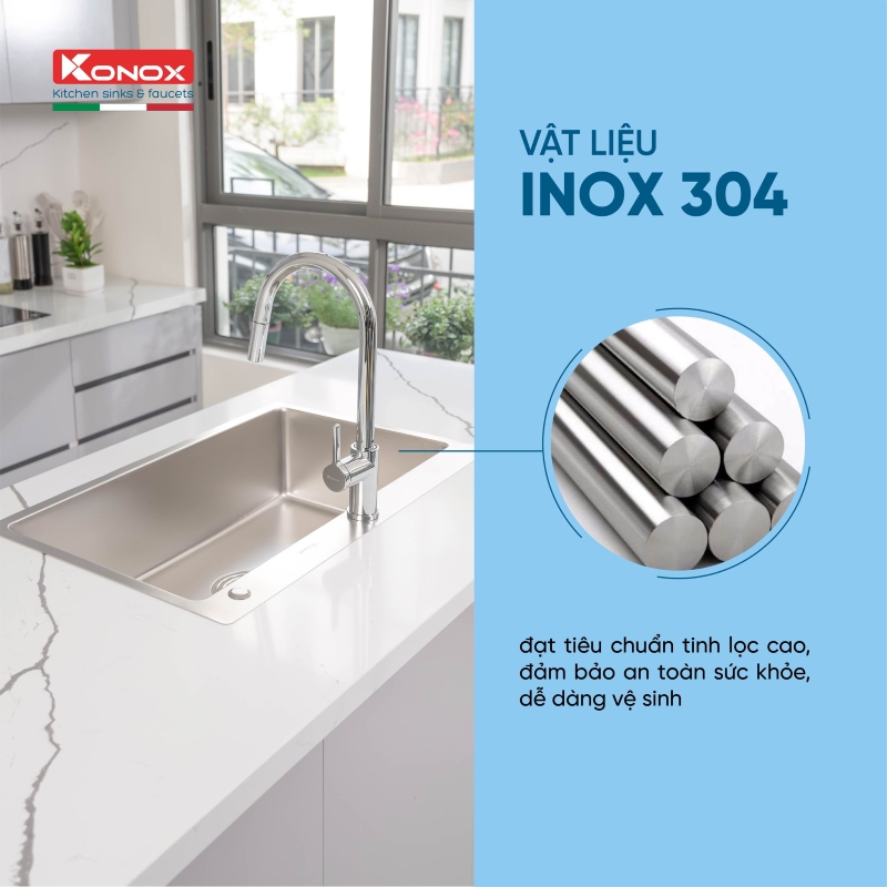 CHẬU RỬA BÁT CHỐNG XƯỚC KONOX WORKSTATION SINK KN8248SO DEKOR