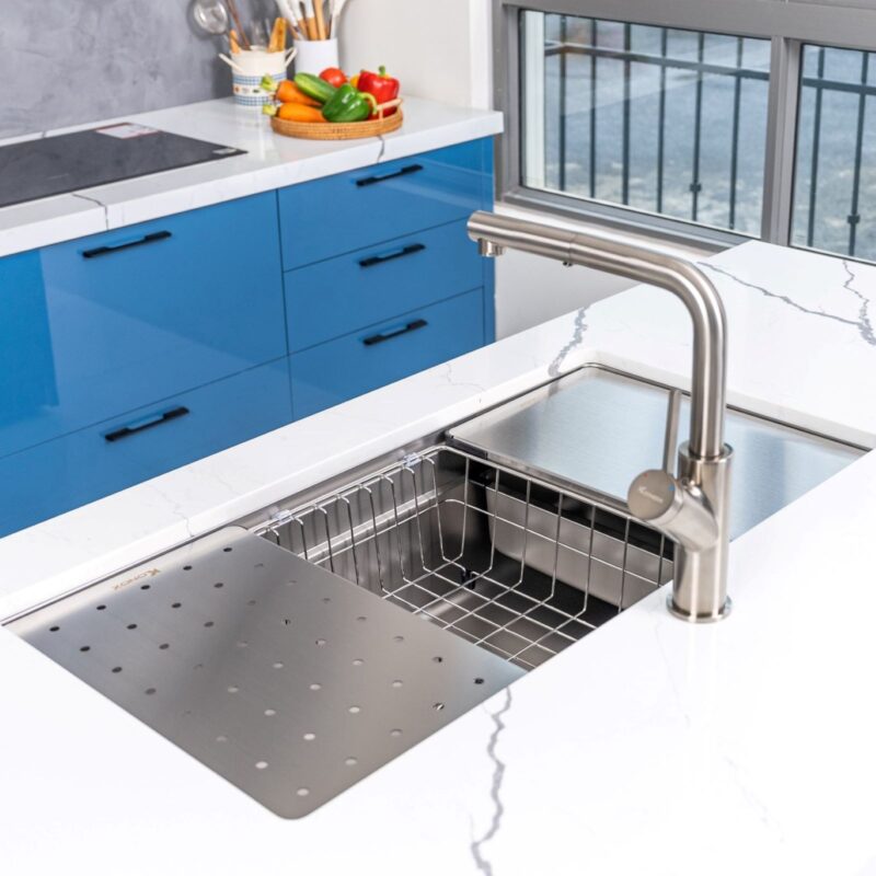 CHẬU RỬA BÁT CHỐNG XƯỚC KONOX WORKSTATION SINK – UNDERMOUNT SINK KN7644SU DEKOR