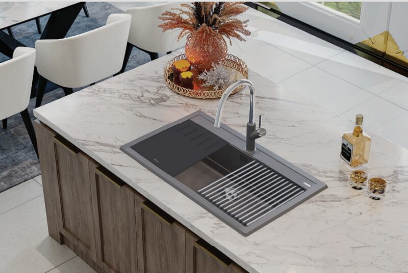 CHẬU RỬA BÁT KONOX ĐÁ GRANITE SINK TERRA 860S GREY