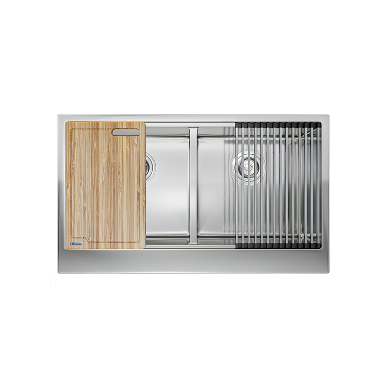 CHẬU RỬA BÁT KONOX WORKSTATION SINK – APRON SINK KN8751DA CURVE