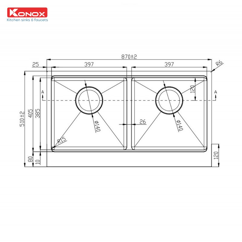 CHẬU RỬA BÁT KONOX WORKSTATION SINK – APRON SINK KN8751DA RETTA
