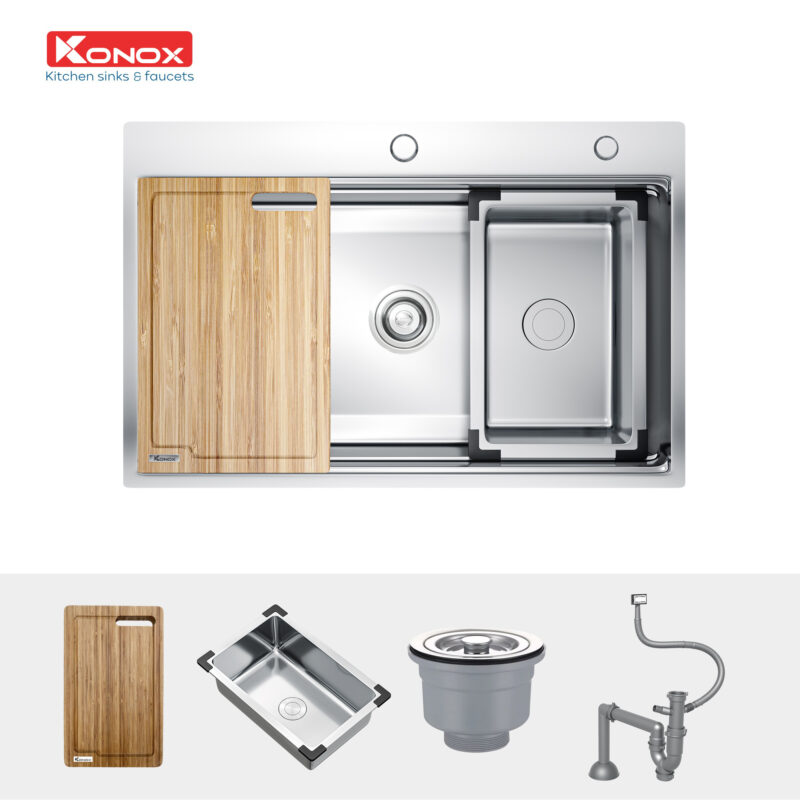 CHẬU RỬA BÁT KONOX WORKSTATION SINK – TOPMOUNT SINK KN7650TS
