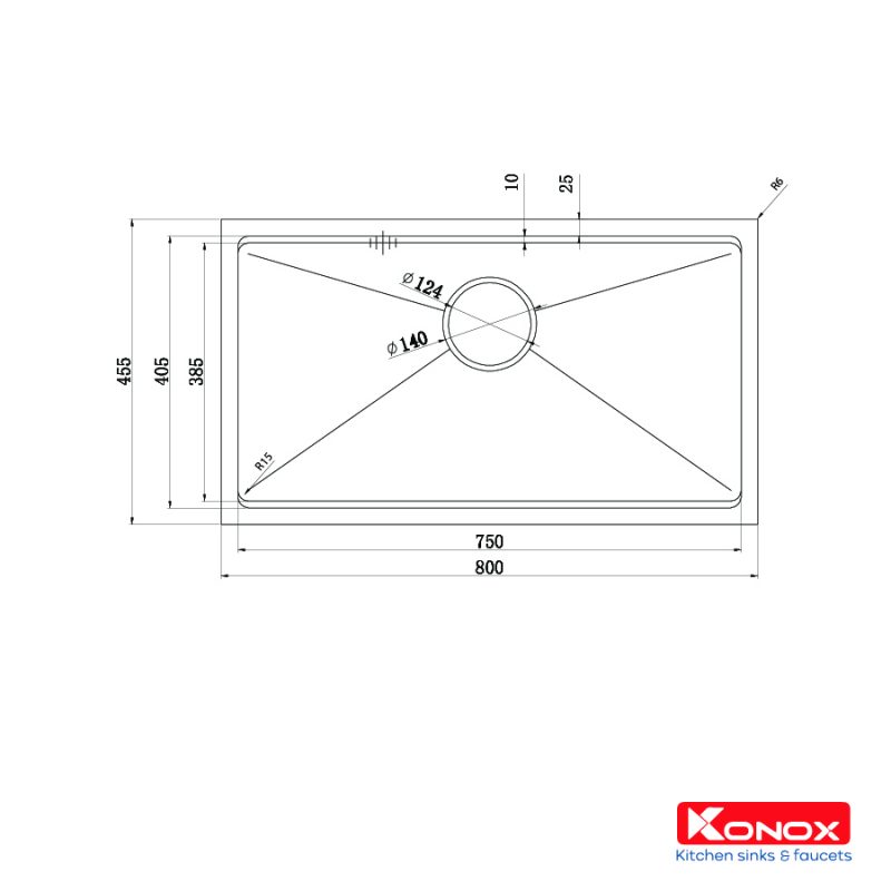 CHẬU RỬA BÁT KONOX WORKSTATION SINK – UNDERMOUNT SINK KN8046SU