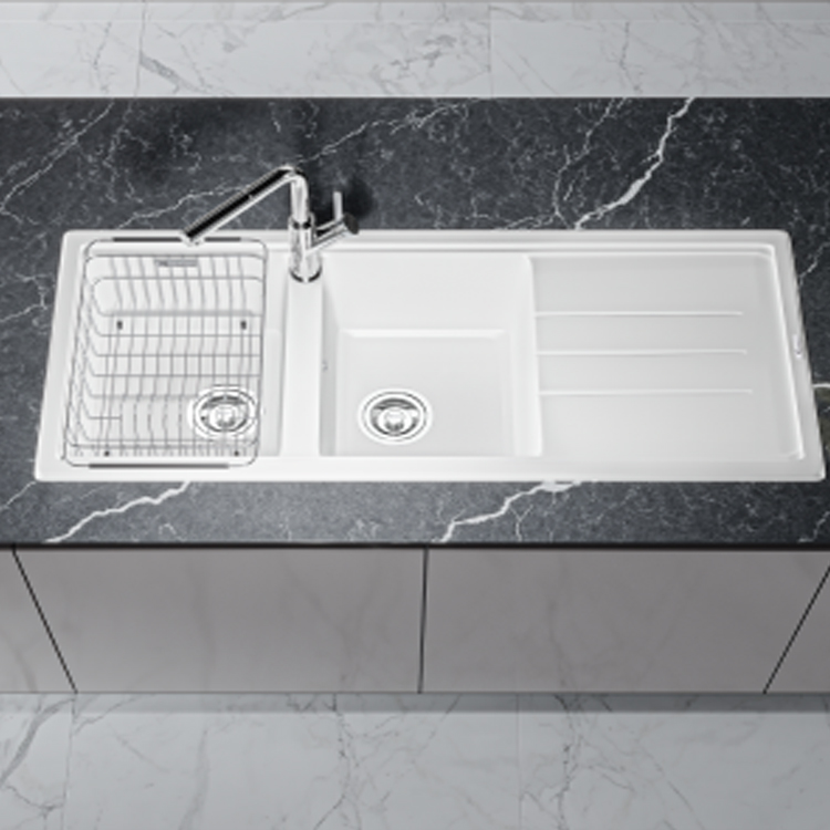 CHẬU RỬA BÁT KONOX GRANITE SINK PHOENIX 1160 WHITE SILVER