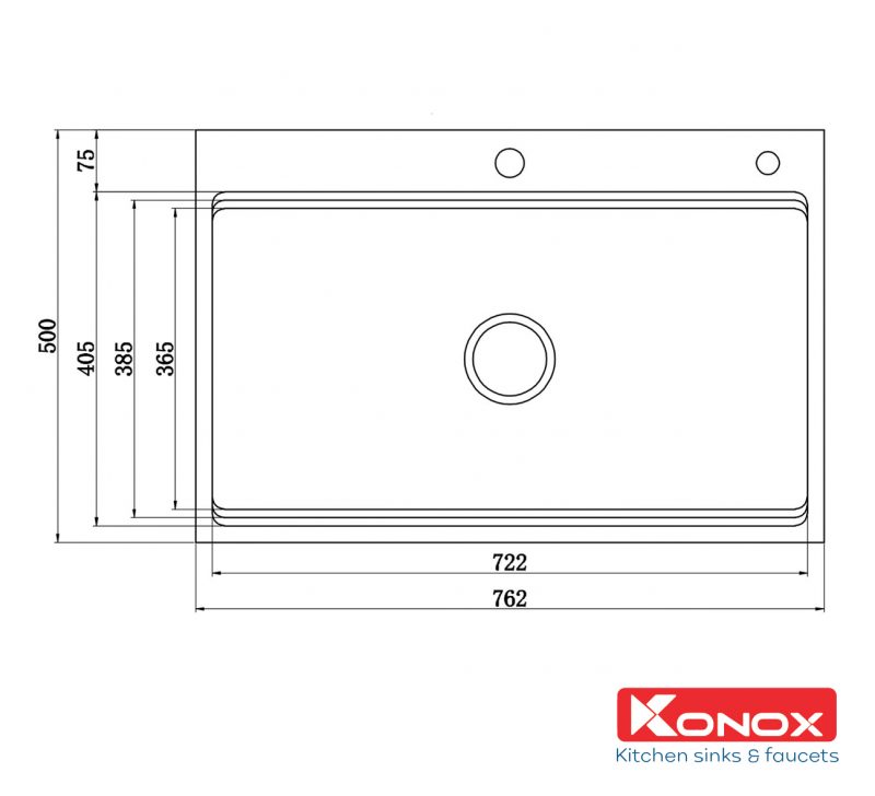 CHẬU RỬA BÁT KONOX WORKSTATION SINK – TOPMOUNT SINK KN7650TS