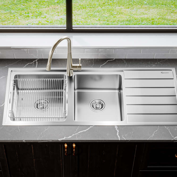 CHẬU RỬA BÁT KONOX EUROPEAN SINK PREMIUM KS11650 2B BÀN PHẢI