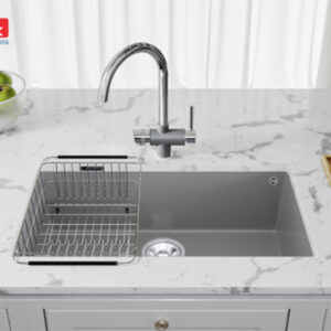 CHẬU RỬA BÁT KONOX GRANITE SINK NAROS 760S GREY - chau rua chen konox granite sink naros 760s grey 4