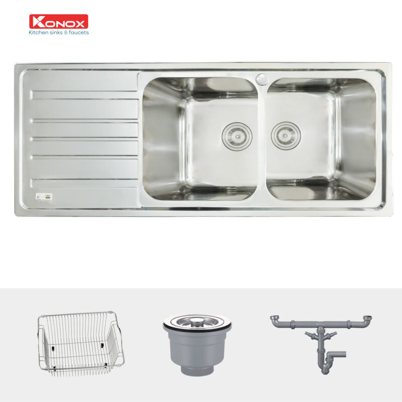 CHẬU RỬA BÁT KONOX EUROPEAN SINK ARTUSI KS11650 1D BÀN TRÁI