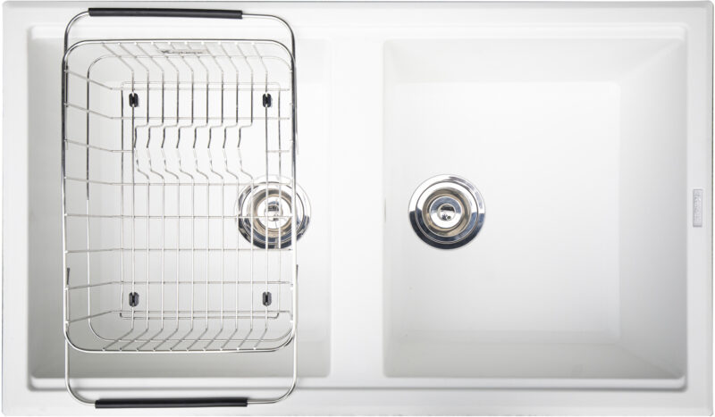 CHẬU RỬA BÁT KONOX GRANITE SINK PHOENIX 860 WHITE SILVER