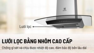 MÁY HÚT MÙI ELECTROLUX EFC736GAR BẰNG THÉP KHÔNG GỈ - electrolux efc736gar su dung luoi loc duoc lam tu chat lieu nhom cao cap