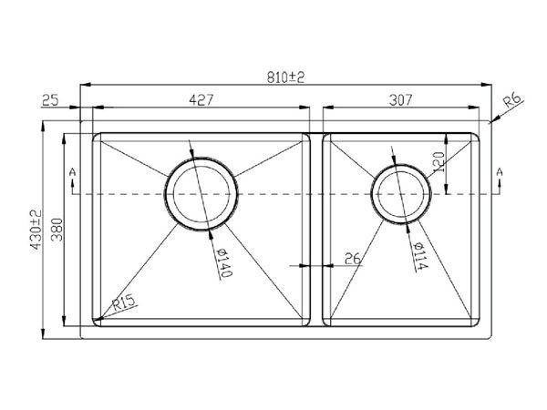 CHẬU RỬA BÁT KONOX UNDERMOUNT SINK CUBE 8144DU