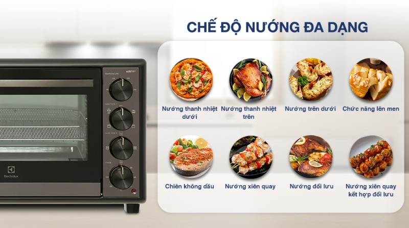 LÒ NƯỚNG ĐỂ BÀN ELECTROLUX EOT4022XFG ULTIMATETASTE 700 40L