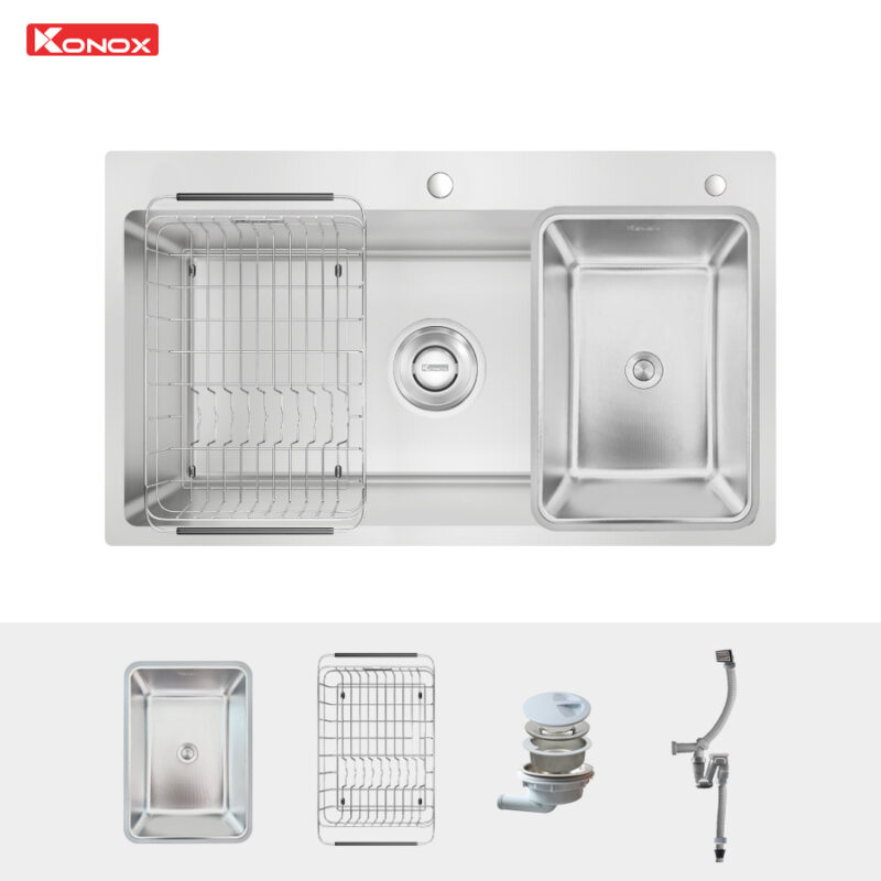 CHẬU RỬA BÁT CHỐNG XƯỚC KONOX WORKSTATION SINK KN8248SO DEKOR