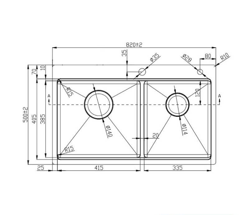 CHẬU RỬA BÁT KONOX WORKSTATION SINK – TOPMOUNT SINK KN8250TD