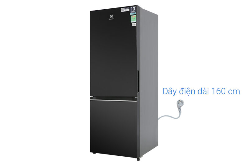 TỦ LẠNH ELECTROLUX NGĂN ĐÁ DƯỚI EBB3402K-H INVERTER ULTIMATETASTE 300 308L MÀU ĐEN BÓNG ( CÓ NGĂN ĐÔNG MỀM)