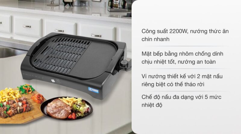 VỈ NƯỚNG ĐIỆN ĐỂ BÀN ELECTROLUX ETTG1-40BK