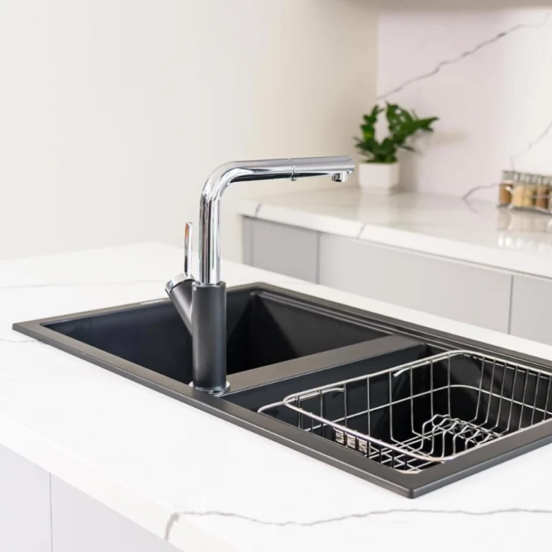 VÒI RỬA BÁT DÂY RÚT KONOX ARTAN BLACK