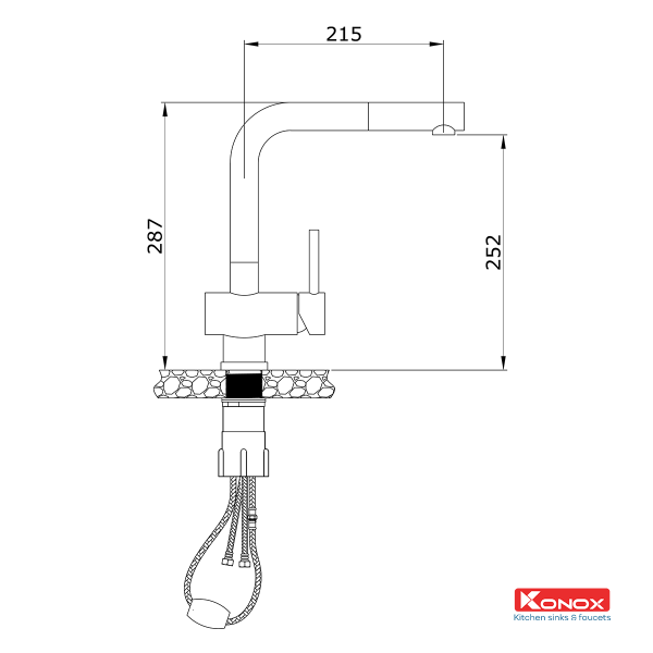 VÒI RỬA BÁT DÂY RÚT KONOX KN1337