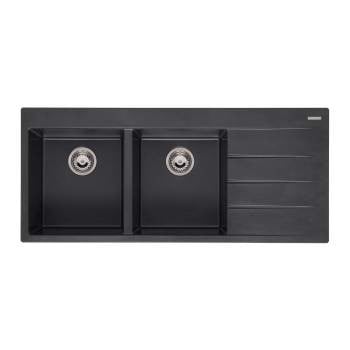 CHẬU RỬA BÁT ĐÁ 2 HỘC 1 BÀN REGINOX BREDA 30 ĐEN HMH.R33739