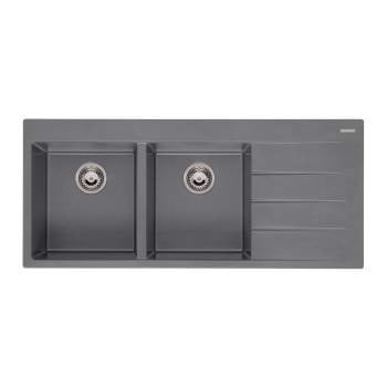 CHẬU RỬA BÁT ĐÁ 2 HỘC 1 BÀN REGINOX BREDA 30 XÁM HMH.R33760