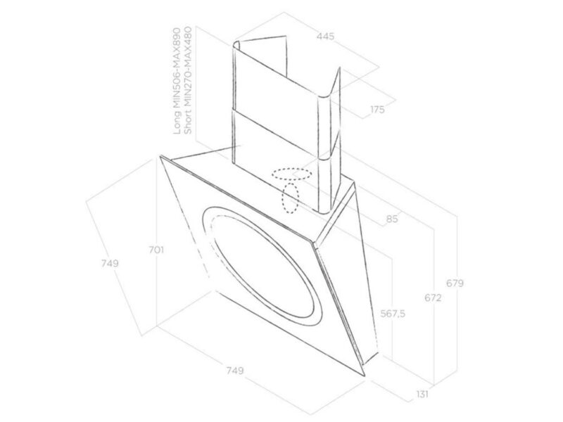 MÁY HÚT MÙI ÁP TƯỜNG ELICA OM AIR WH/F/75