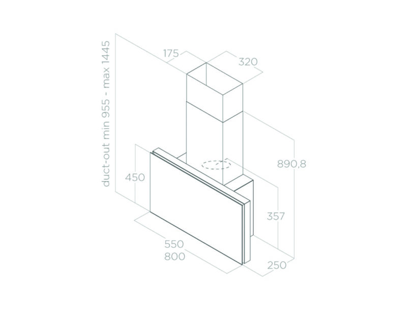 MÁY HÚT MÙI ÁP TƯỜNG ELICA PLAT WH/F/80