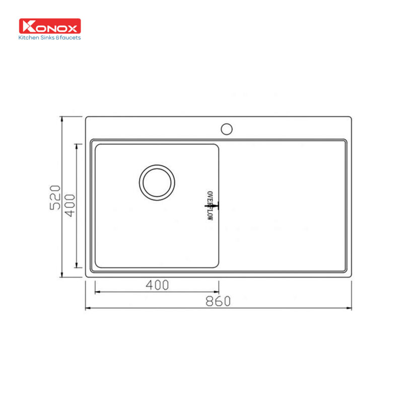 CHẬU RỬA BÁT KONOX TOPMOUNT SINK UNICO 8652