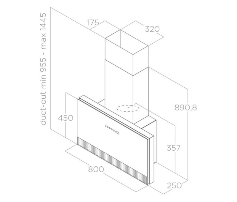 MÁY HÚT MÙI ÁP TƯỜNG ELICA SUPER PLAT GR/F/80