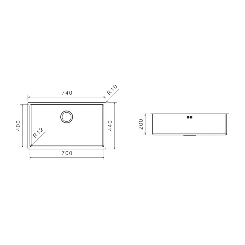 CHẬU RỬA ĐƠN ELICA MAKI ST-R PLADOS SL7400 SATIN FINISH
