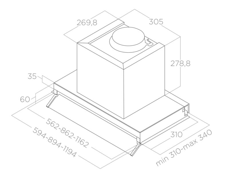 MÁY HÚT MÙI ÂM TỦ ELICA BOXIN ADV PLUS BLMAT/A/90