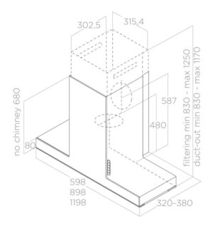 MÁY HÚT MÙI ÁP TƯỜNG ELICA HAIKU WH/A/90 - SP Haiku TSKT 32 stanless stell 6