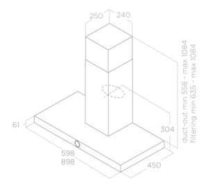 MÁY HÚT MÙI ÁP TƯỜNG ELICA LOL IX/A/60 - SP Lol technology 1