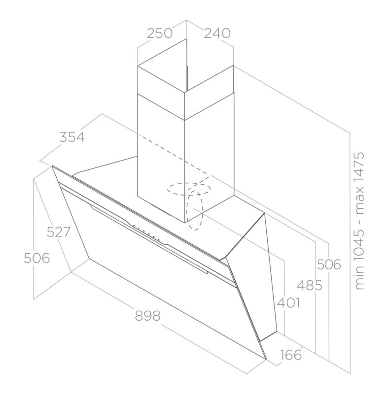 MÁY HÚT MÙI ÁP TƯỜNG ELICA MAJECTIC BL/A/60