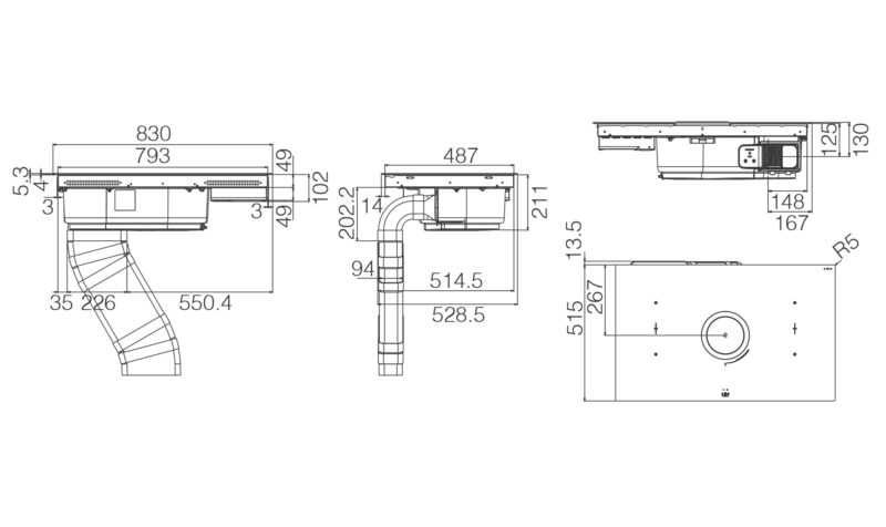 BẾP TÍCH HỢP HÚT MÙI ELICA NIKOLATESLA SWITCH BL/A/83