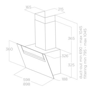 MÁY HÚT MÙI ÁP TƯỜNG ELICA SHEEN-S WH/A/60 - SP Sheen S Technology