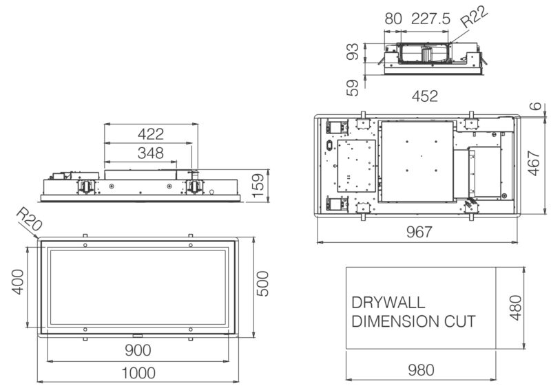 MÁY HÚT MÙI ÂM BÀN ELICA SKYDOME H16 A/100