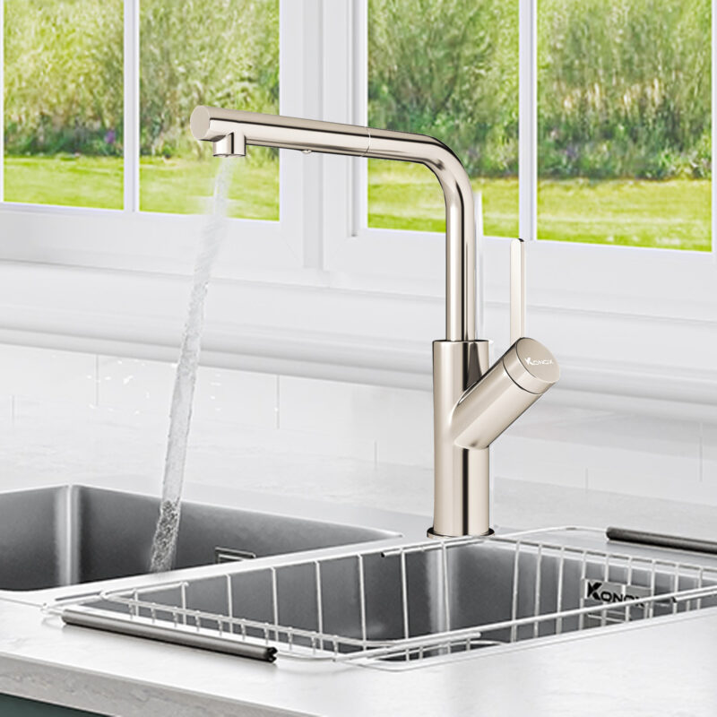 VÒI RỬA BÁT DÂY RÚT KONOX ARTAN NICKEL
