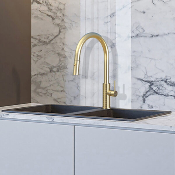 VÒI RỬA BÁT DÂY RÚT KONOX VENICE GOLD