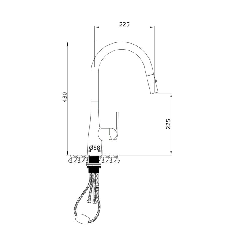 VÒI RỬA BÁT DÂY RÚT KONOX CURVA CHROME