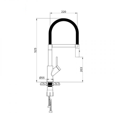 VÒI RỬA BÁT THÂN MỀM KONOX BIAN