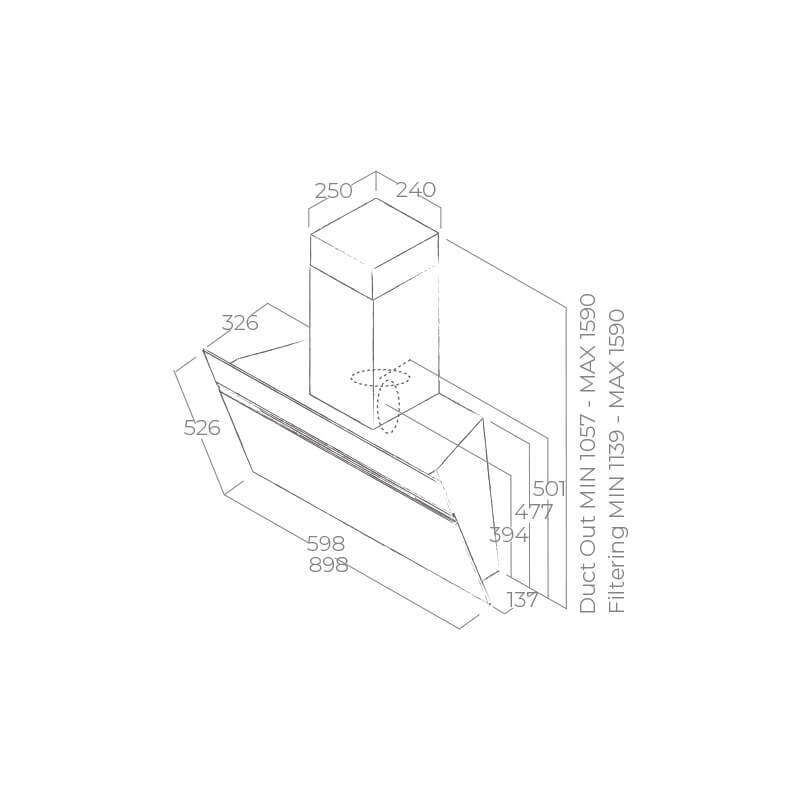 MÁY HÚT MÙI ÁP TƯỜNG ELICA STRIPE IX/A/90/LX