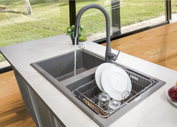 VÒI RỬA BÁT DÂY RÚT KONOX CURVA GREY