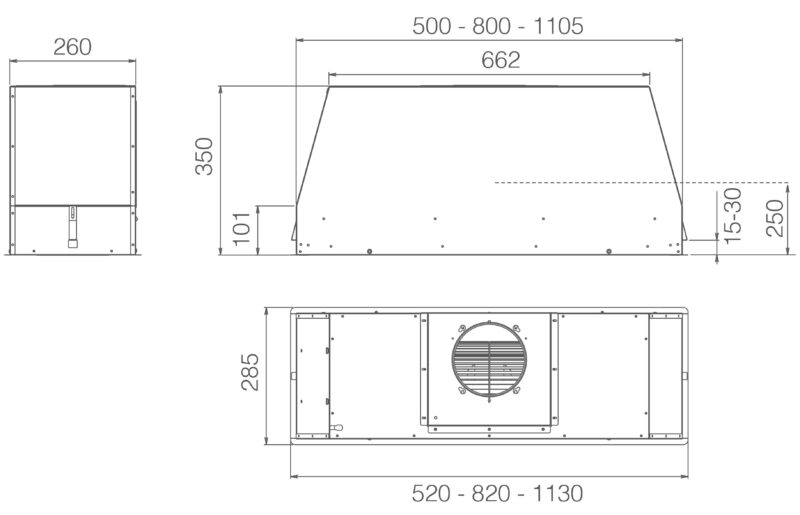 MÁY HÚT MÙI ÂM TỦ ELICA CT35 PRO GME IX/A/120