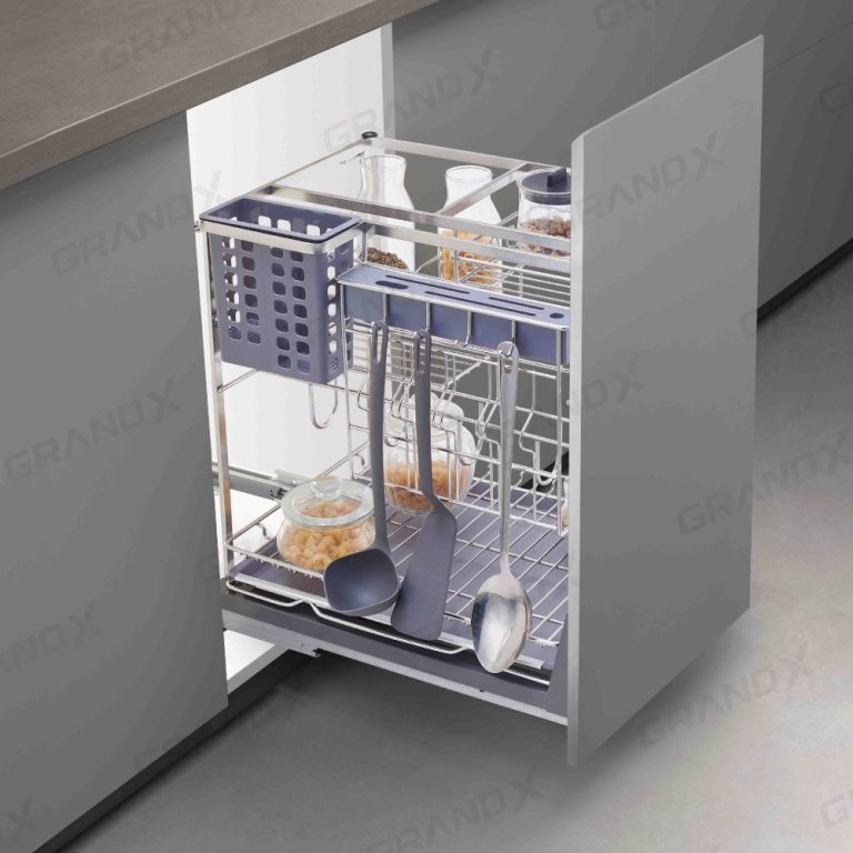 HÌNH ẢNH THỰC TẾ CỦA GIÁ ĐỰNG CHAI LỌ GIA VỊ DAO THỚT NAN DẸT GRANDX XK.25S2 25CM