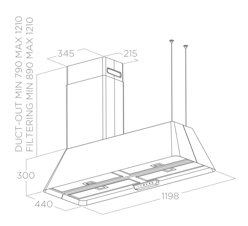 MÁY HÚT MÙI ĐẢO BẾP ELICA IKONA MAXXI PURE IX/F/120