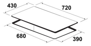 BẾP ĐIỆN TỪ ĐÔI KAFF KF-FL666IH NHẬP KHẨU MALAYSIA - kich thuoc bep tu kaff kf fl666ii