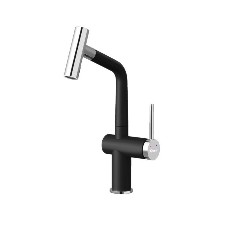 VÒI RỬA BÁT DÂY RÚT KONOX VOLTA BLACK