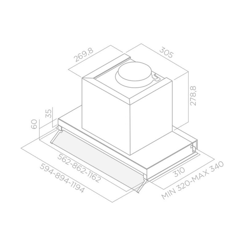 MÁY HÚT MÙI ÂM TỦ ELICA BOX IN PLUS IXGL/A/90