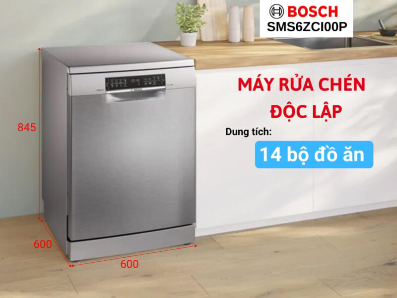 MÁY RỬA CHÉN ĐỘC LẬP BOSCH SERI 6 SMS6ZCI00P