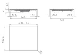 BẾP TỪ ELICA 3 VÙNG NẤU PRIMIS 603 BL - primis 603 size scaled 1